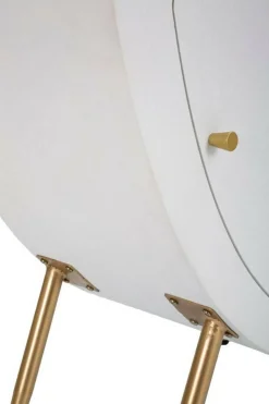 Comodino Suze, Bianco e Oro, 60x32 h79 cm<Dmora Clearance