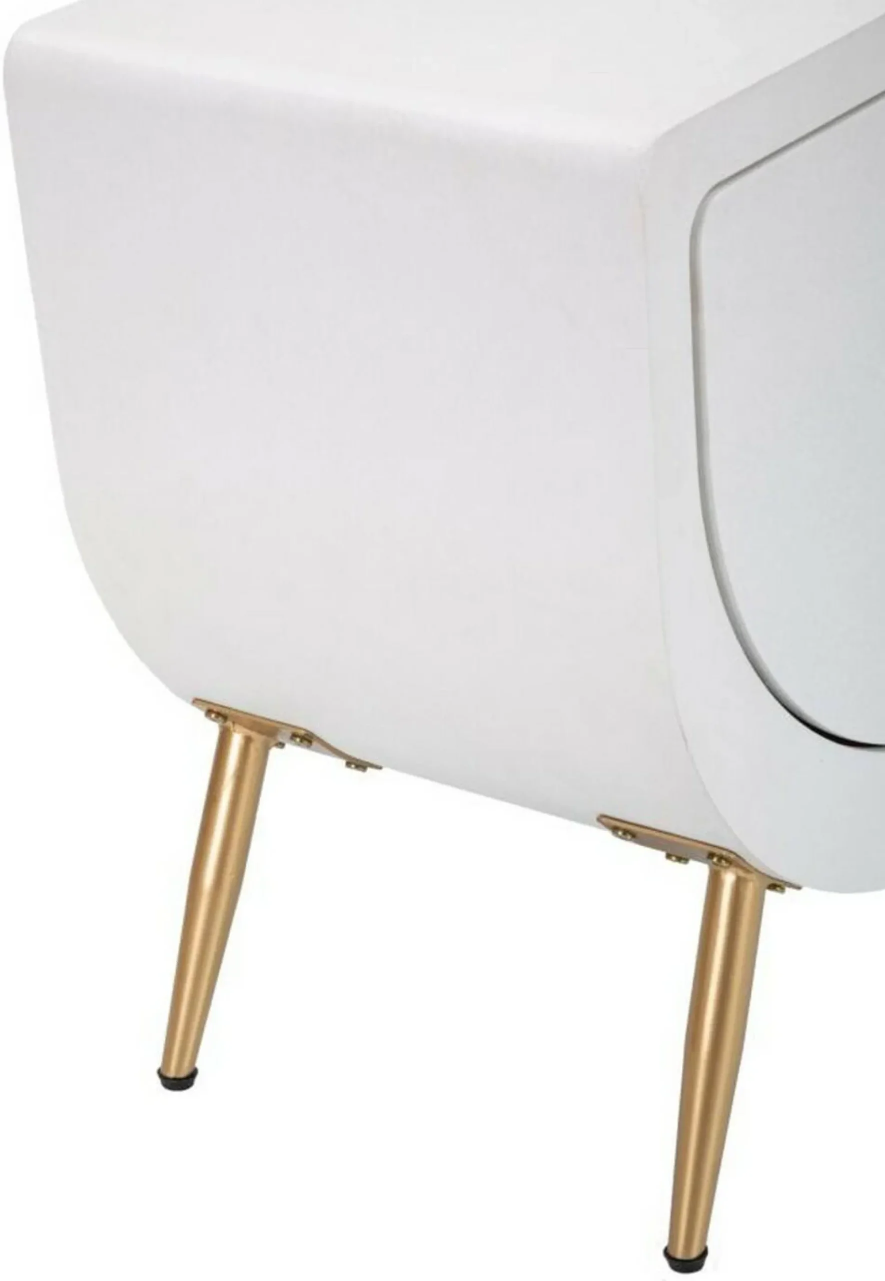 Comodino Suze, Bianco e Oro, 50x32 h50 cm<Dmora Hot