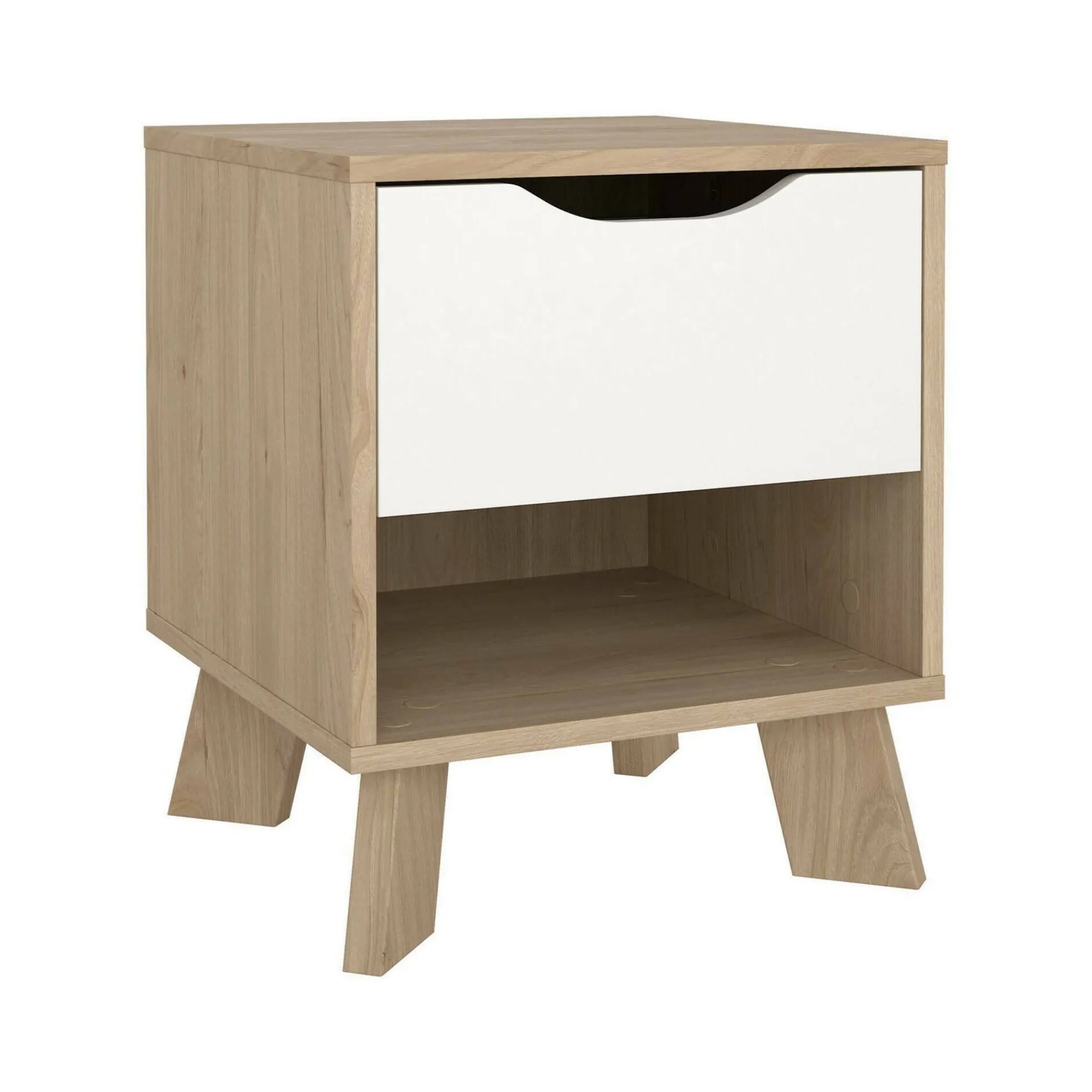 Comodino Zuglio, 40x40 h47 cm, Rovere e Bianco<Dmora Best Sale