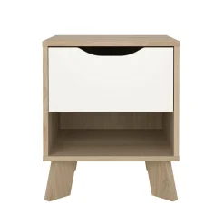 Comodino Zuglio, 40x40 h47 cm, Rovere e Bianco<Dmora Best Sale