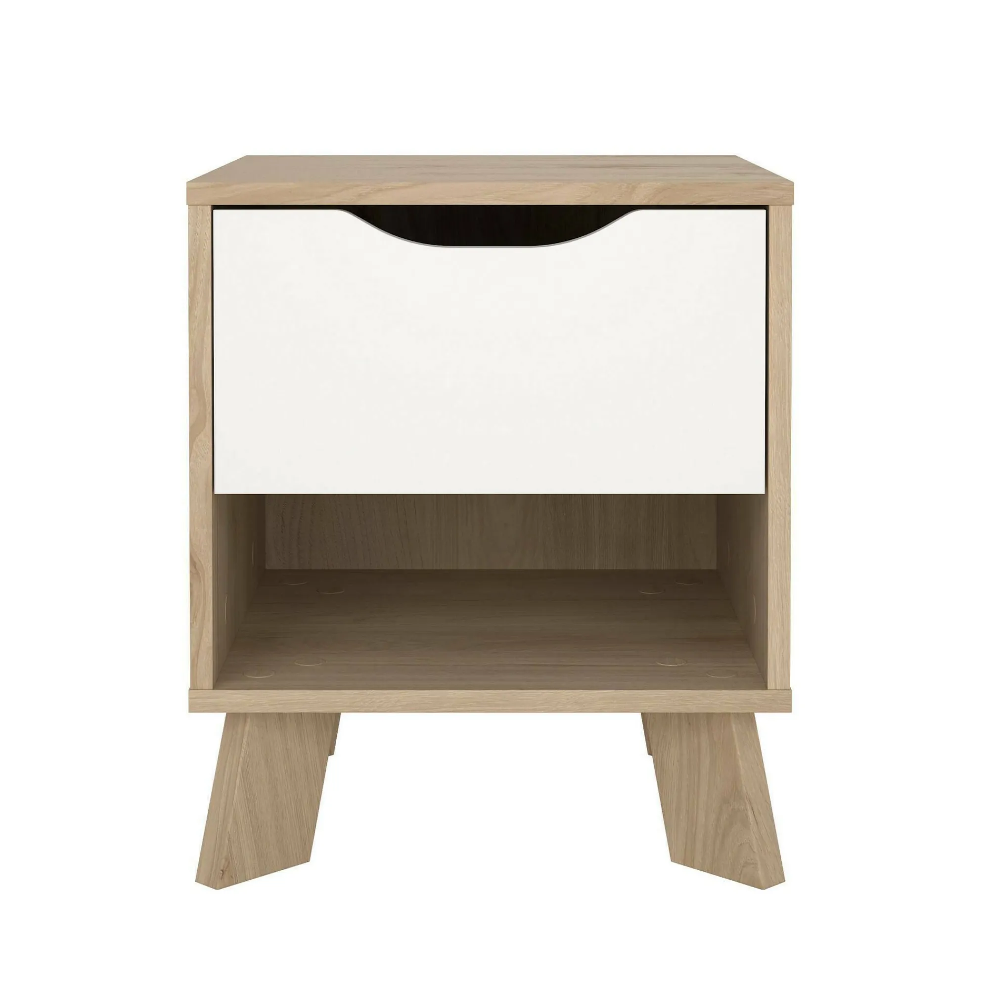 Comodino Zuglio, 40x40 h47 cm, Rovere e Bianco<Dmora Best Sale
