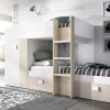 Composizione camera da letto Araba, 271x111h150 cm, Bianco e Rovere<Dmora Online