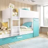 Composizione camera da letto Hikaa, 244x112 h150 cm, Azzurro e Bianco<Dmora Store