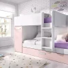 Composizione camera da letto Hikaa, 244x112 h150 cm, Bianco e Rosa<Dmora New