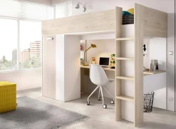 Composizione camera da letto Dhovlan, 206x111 h178 cm, Bianco e Rovere<Dmora Best Sale