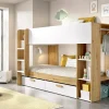 Composizione camera da letto Keli, 245x110 h150 cm, Bianco e Rovere Nodi<Dmora Best