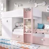 Composizione camera da letto Araba, 271x111h150 cm, Bianco e Rosa<Dmora Fashion