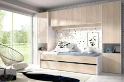 Composizione camera da letto Giustizia, 303x97h203 cm, Rovere e Bianco<Dmora Best Sale