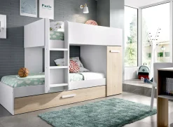 Composizione camera da letto Agle, 244x112h150 cm, Rovere e Bianco<Dmora Outlet