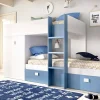 Composizione camera da letto Dbajram, 271x111h150 cm, Bianco e Blu<Dmora Outlet
