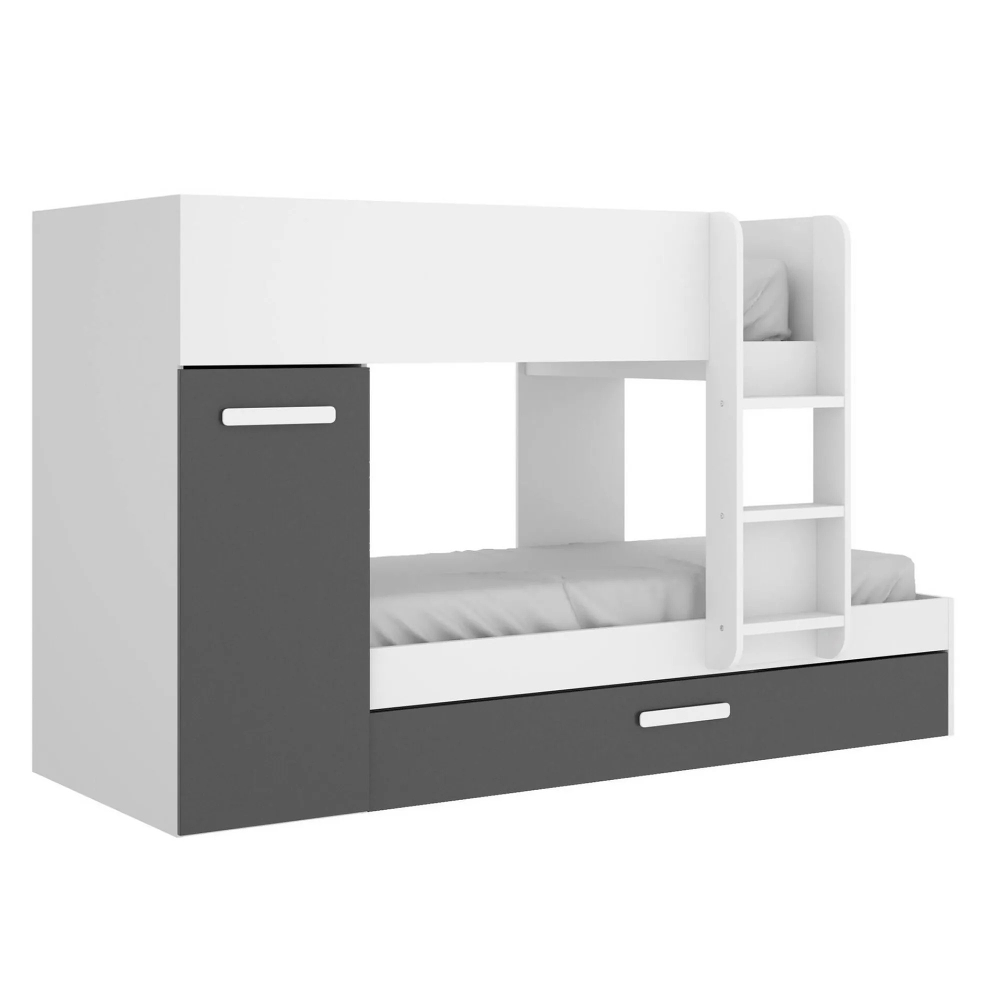 Composizione camera da letto Agle, 244x112h150 cm, Bianco e Antracite<Dmora Flash Sale