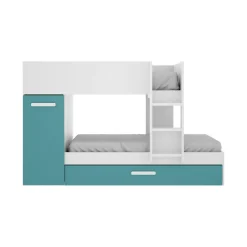 Composizione camera da letto Hikaa, 244x112 h150 cm, Azzurro e Bianco<Dmora Store