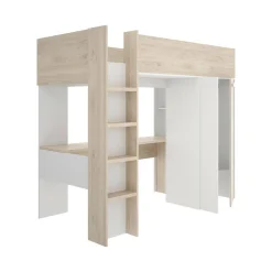 Composizione camera da letto Dhovlan, 206x111 h178 cm, Bianco e Rovere<Dmora Best Sale