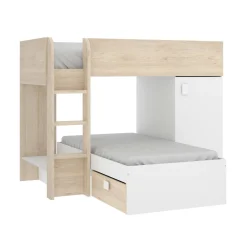 Composizione camera da letto Pax, 255x112h150 cm, Bianco e Rovere<Dmora Cheap