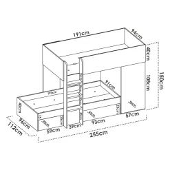 Composizione camera da letto Pax, 255x112h150 cm, Bianco e Rovere<Dmora Cheap