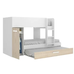 Composizione camera da letto Agle, 244x112h150 cm, Rovere e Bianco<Dmora Outlet