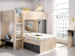 Composizione camera da letto Pax, 255x112h150 cm, Rovere e Antracite<Dmora Outlet