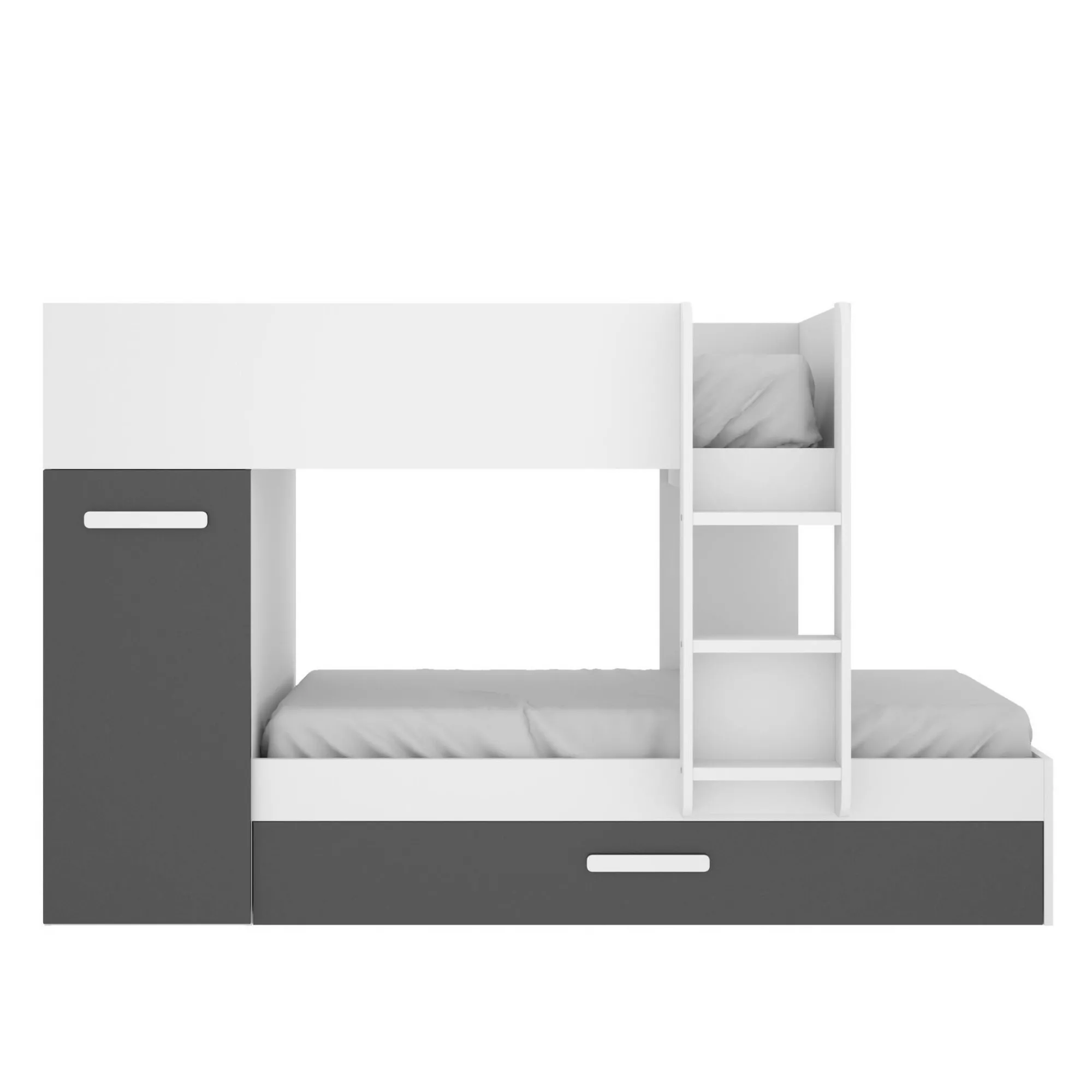 Composizione camera da letto Agle, 244x112h150 cm, Bianco e Antracite<Dmora Flash Sale