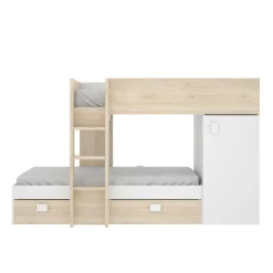 Composizione camera da letto Pax, 255x112h150 cm, Bianco e Rovere<Dmora Cheap