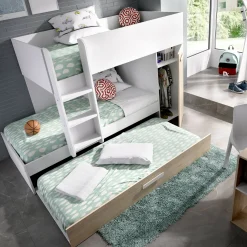 Composizione camera da letto Agle, 244x112h150 cm, Rovere e Bianco<Dmora Outlet