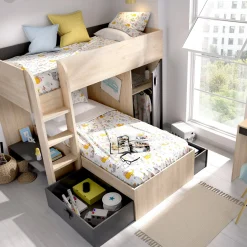 Composizione camera da letto Pax, 255x112h150 cm, Rovere e Antracite<Dmora Outlet