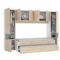 Composizione camera da letto Giustizia, 303x97h203 cm, Rovere e Bianco<Dmora Best Sale