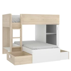 Composizione camera da letto Pax, 255x112h150 cm, Bianco e Rovere<Dmora Cheap