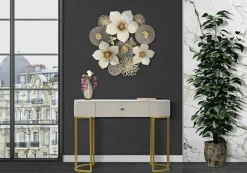 Consolle Abstraktes , 100x40 h75 cm, Crema e Bianco<Dmora Discount