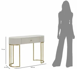 Consolle Abstraktes , 100x40 h75 cm, Crema e Bianco<Dmora Discount