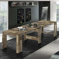 Consolle allungabile Anello, cm 51/300x90h77,<Dmora Discount
