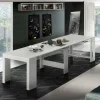 Consolle allungabile Anello, cm 51/300x90h77, Bianco lucido Larice<Dmora Outlet