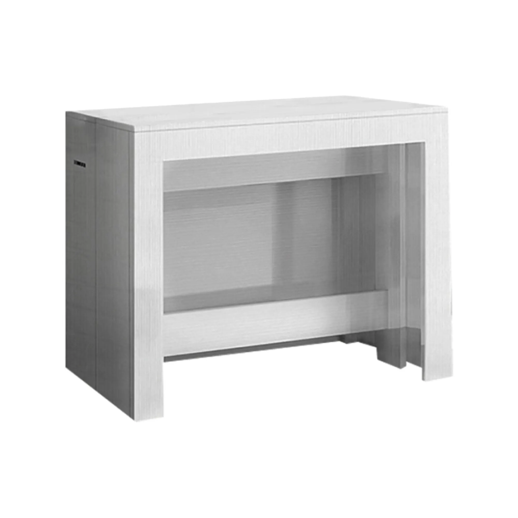Consolle allungabile Anello, cm 51/300x90h77, Bianco lucido Larice<Dmora Outlet