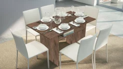 Consolle allungabile Dgalles, 120x70h75 cm, Rovere scuro<Dmora Store
