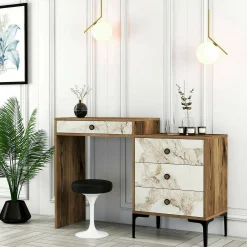 Consolle Artegna, 124x40h85 cm, Noce e Bianco<Dmora Best