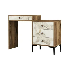 Consolle Artegna, 124x40h85 cm, Noce e Bianco<Dmora Best