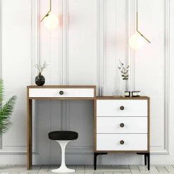 Consolle Artegna, 124x40h85 cm, Noce e Bianco<Dmora Flash Sale