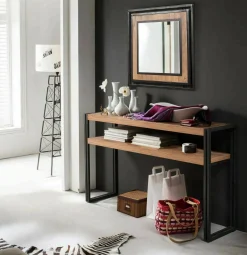 Consolle Basilicata, 140x35h80 cm, Quercia e Nero<Dmora Best Sale