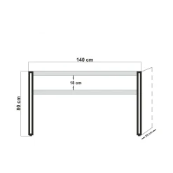 Consolle Basilicata, 140x35h80 cm, Quercia e Nero<Dmora Best Sale
