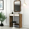 Consolle Baunei, 70x85h40 cm, Noce e Bianco<Dmora New