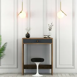 Consolle Bedonia, 70x85h40 cm, Noce e Antracite<Dmora Store
