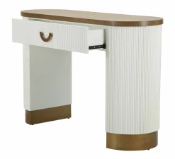 Consolle Cadre, 121x40 h78 cm, Bianco e Marrone<Dmora Cheap
