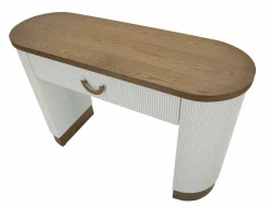 Consolle Cadre, 121x40 h78 cm, Bianco e Marrone<Dmora Cheap