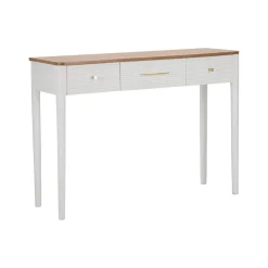 Consolle Crypto, 107x37 h80 cm, Bianco e Marrone<Dmora New