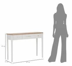 Consolle Crypto, 107x37 h80 cm, Bianco e Marrone<Dmora New