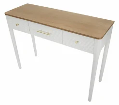 Consolle Crypto, 107x37 h80 cm, Bianco e Marrone<Dmora New