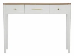 Consolle Crypto, 107x37 h80 cm, Bianco e Marrone<Dmora New