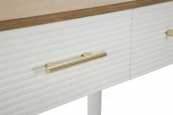 Consolle Crypto, 107x37 h80 cm, Bianco e Marrone<Dmora New