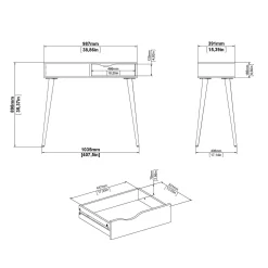 Consolle Diaspo, 103x44 h90 cm, Bianco e Quercia<Dmora Cheap