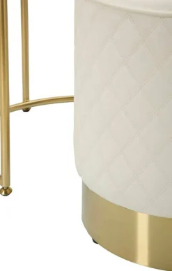 Consolle Miscano, 52x52 h70 cm, Bianco e Oro<Dmora Discount