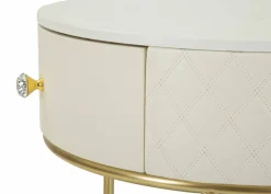 Consolle Miscano, 52x52 h70 cm, Bianco e Oro<Dmora Discount